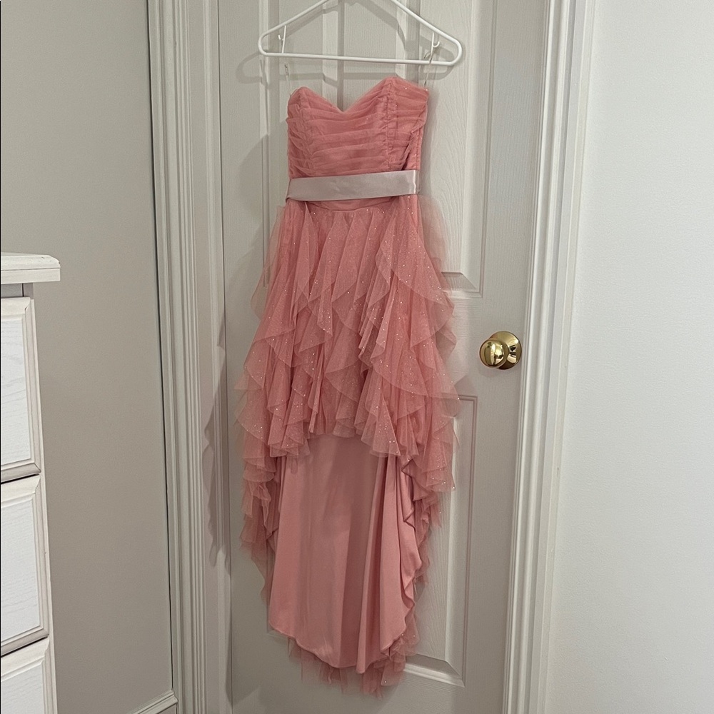 Teeze Me Pink High-Low Ruffle Tulle Dress